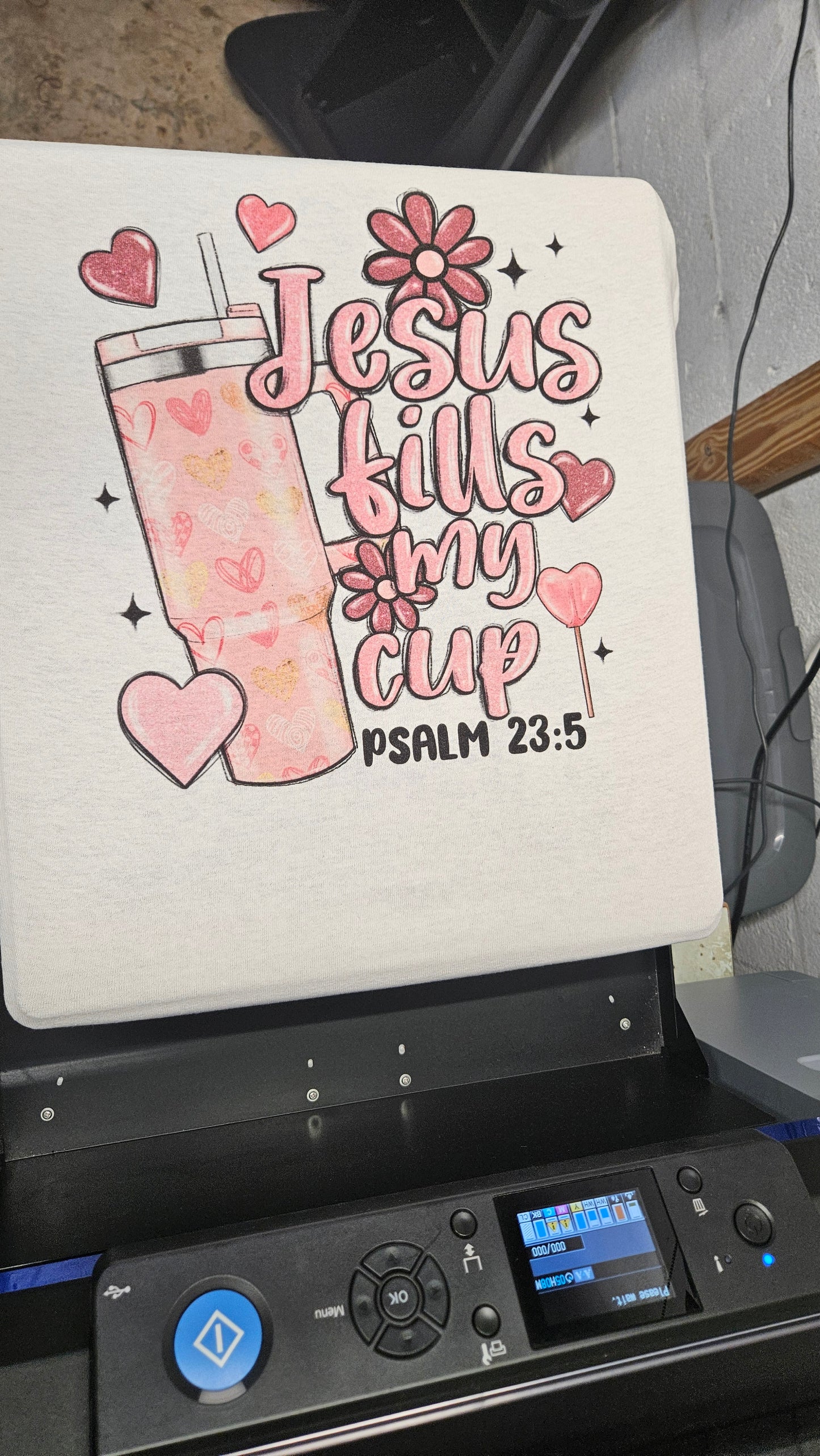 Short sleeve t shirt Jesus fills my cup.