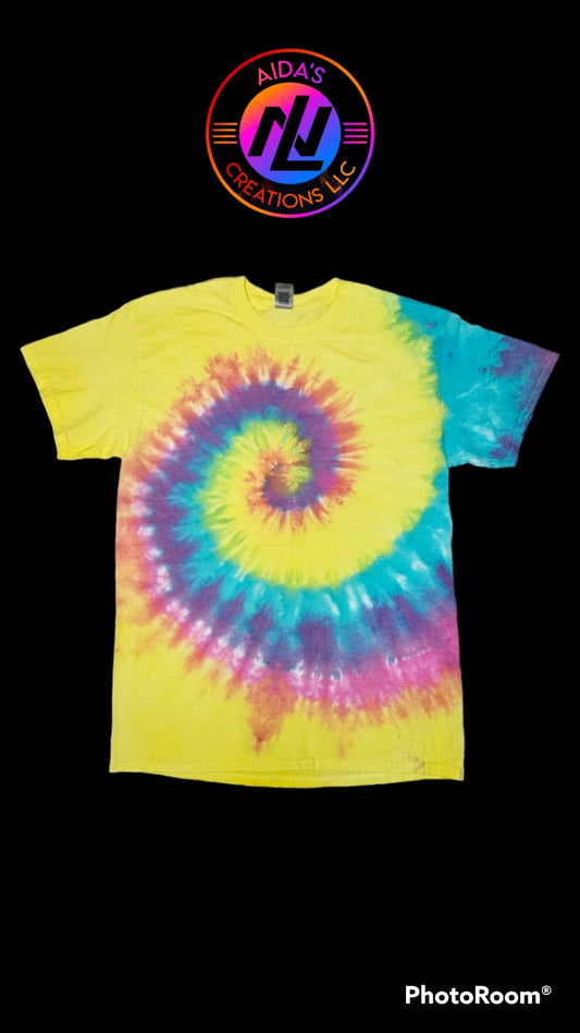 swirl organic Yellow Tie dye T-shirt