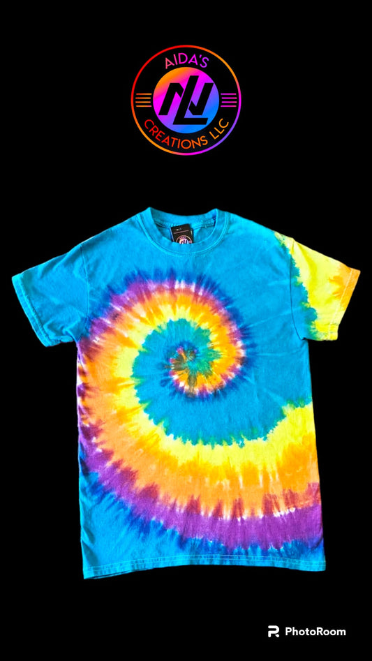 swirl organic Blue Tie dye T-shirt