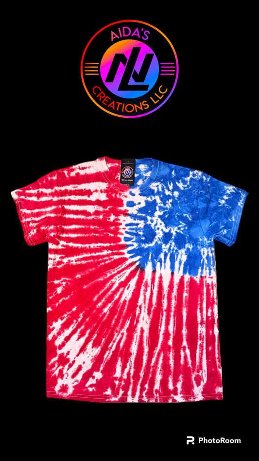 4th of July Organic Tie Dye Short sleeves t shirt